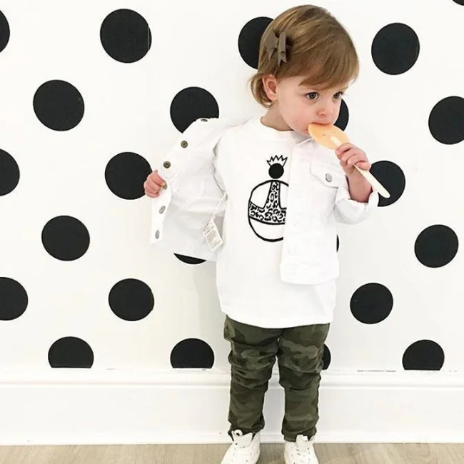 PHB 12324 pure color casual design fashion kids white jeans coat