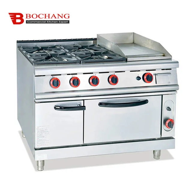 Good Quality Freestanding 6-Burner Gas Cooker with Oven stainless steel Gas Range For Hotel