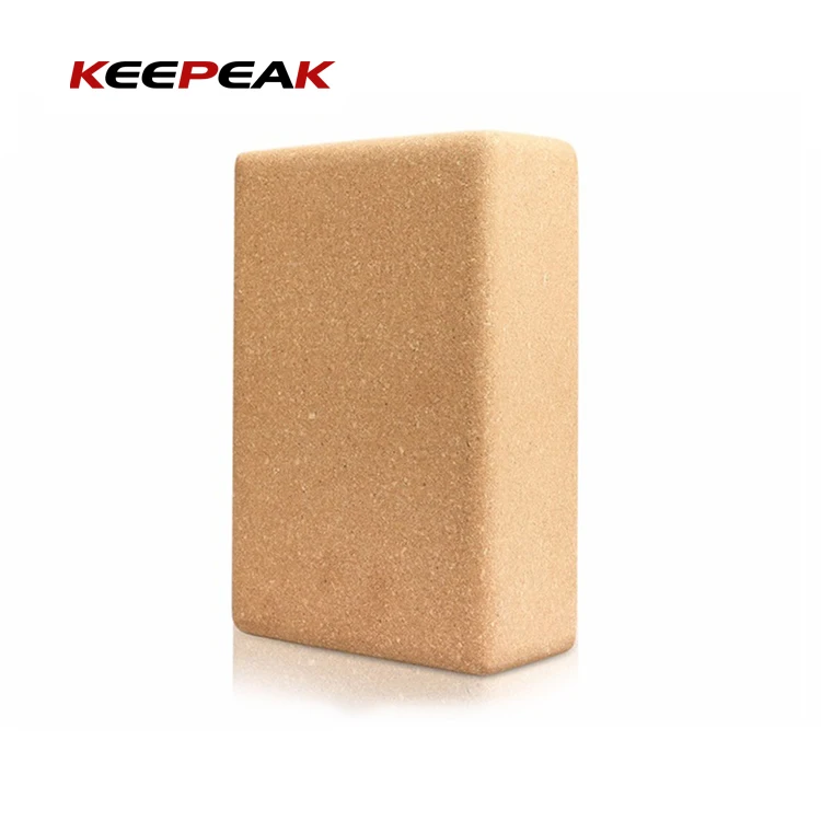 Оптовая продажа, однотонный прямоугольный высококачественный толстый пробковый блок для йоги
