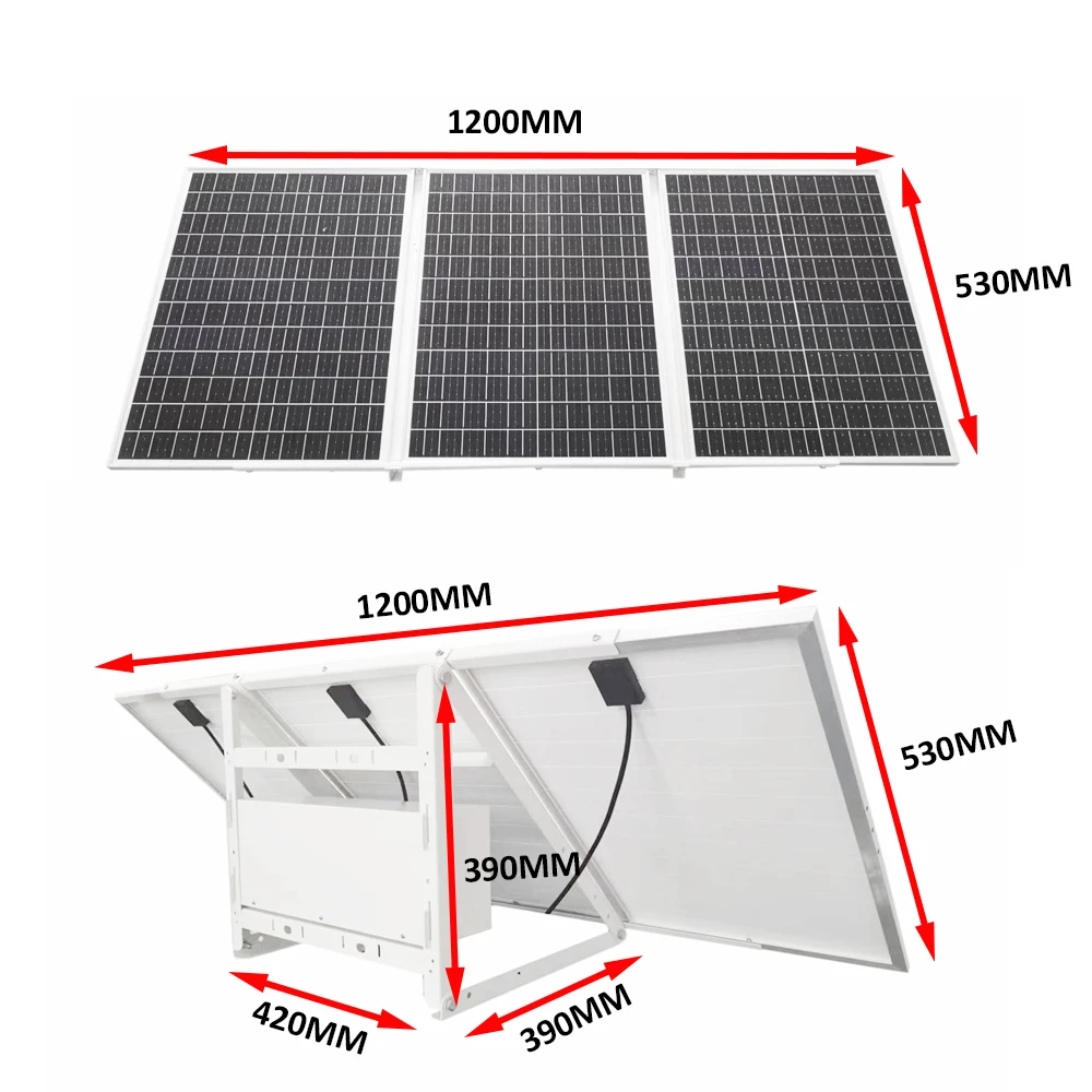 Colin super star 120W Solar Panels With 60ah Battery Pack And Inverter Outdoor Solar Power System For big power hunting camera