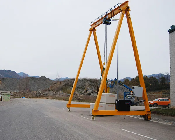 Electric Travelling A Frame Portable 4 Wheels Mobile Mini Gantry Crane For Building