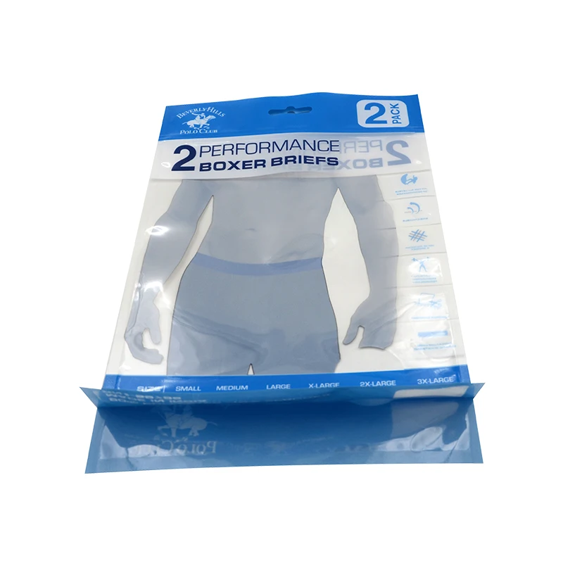 Custom Logo Socks Stand up Pouch Packaging Bags T Shirt Packaging Clothing Garment Underwear Apparel Clothes Plastic