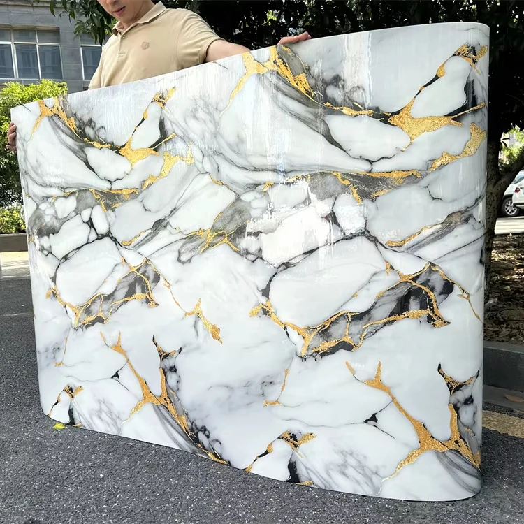 gold peel and stick foam marble wall sticker ceiling luxury wall paper home decor Self Adhesive Wallpaper roll