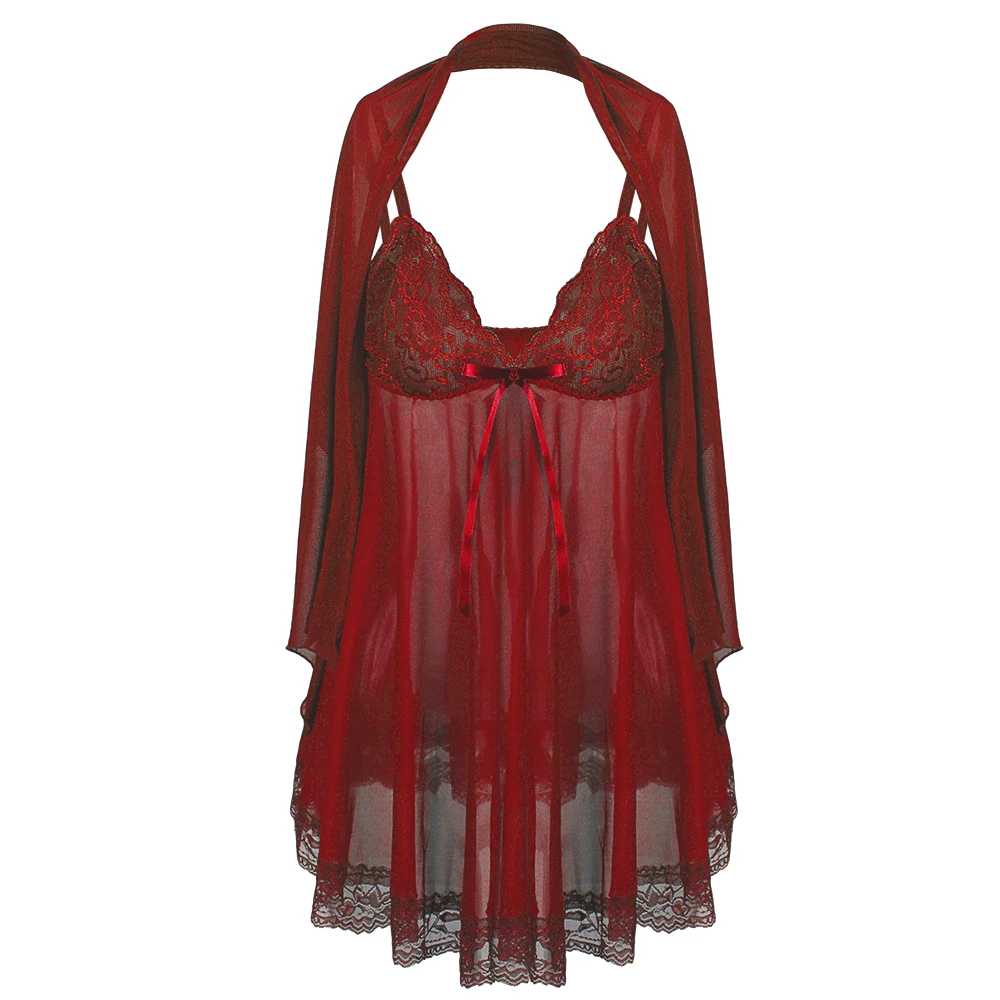 wholesale size plus Sexy lace nightdress Transparent lace Sexy women babydoll