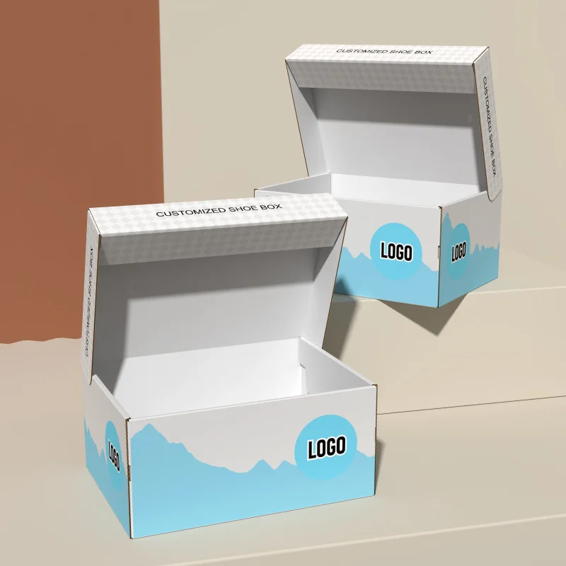 Высококачественный перерабатываемый жесткий картонный бумажный ящик настраиваемый раствор для хранения мужской обуви