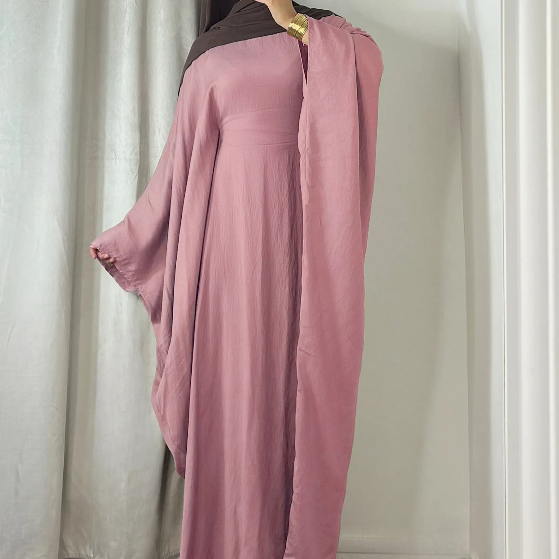 Custom Logo Batwing Sleeves Saudi Arab Designer Burqa Kaftan Dresses Dubai Eid Ramadan 2024 Abaya
