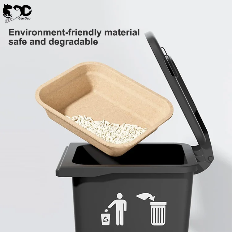 Geerduo Pet Eco-friendly Sustainable Biodegradable Large Durable Disposable Cat Litter Box