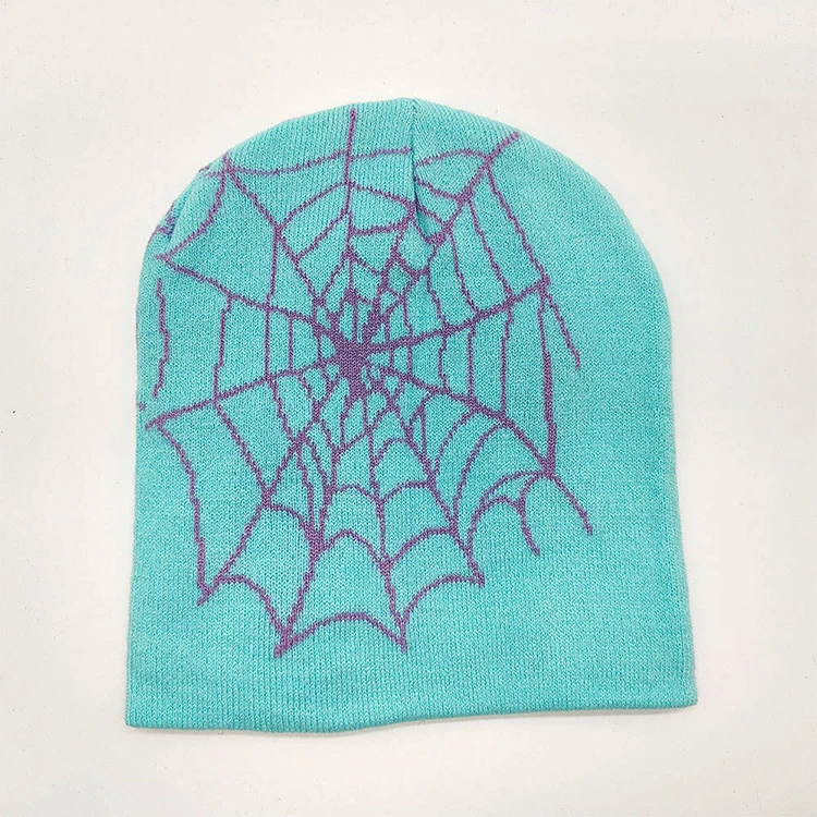 Custom logo manufacturers winter skull cap 85%acrylic 15%spandex jacquard knitted beanie hat for women men