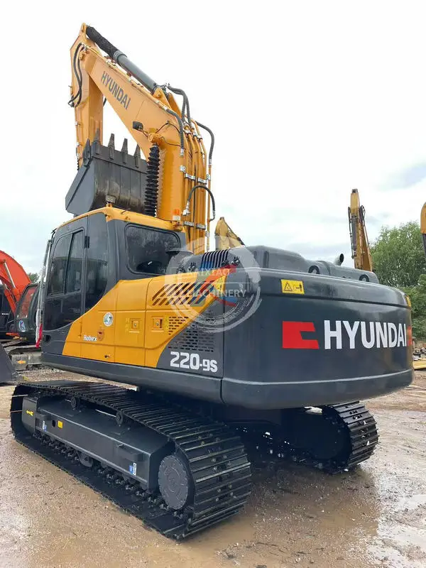 Hyundai 220 used excavator secondhand excavadora backhoe  22 ton in stock crawler digger hydraulic machine low price cheap