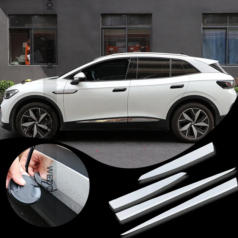 For Volkswagen ID.4 ID4 X Crozz 2021-2022 Stainless steel Chrome Side Door Car Body Molding Cover Trim 4PCS