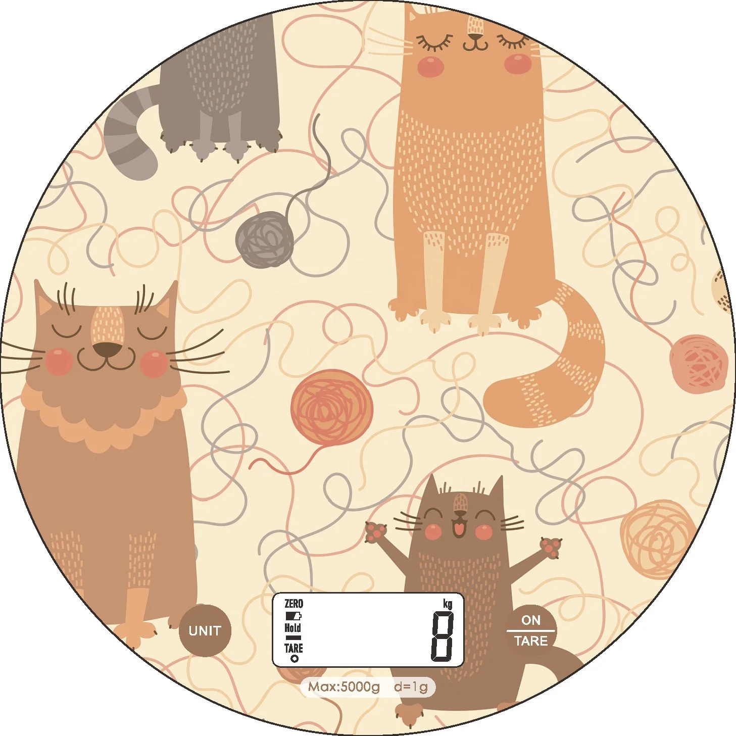 Rectangle Promotional Gift LCD Display 5kg Touch Buttons Slim Digital Kitchen Scale