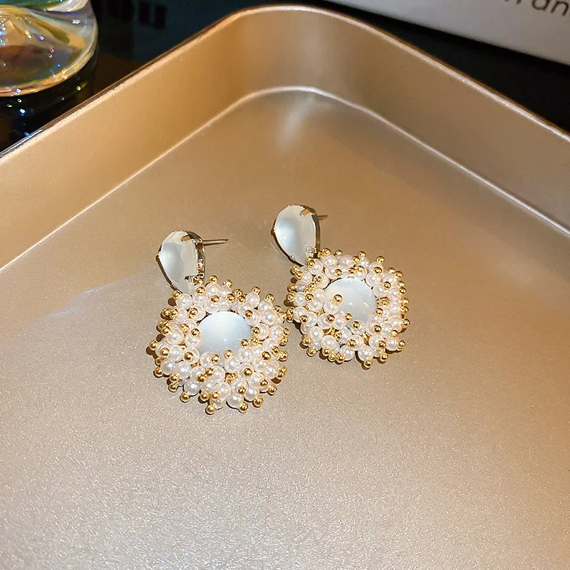 French vintage retro fashion jewelry accessories style diamond gold plated studs earrings for women men