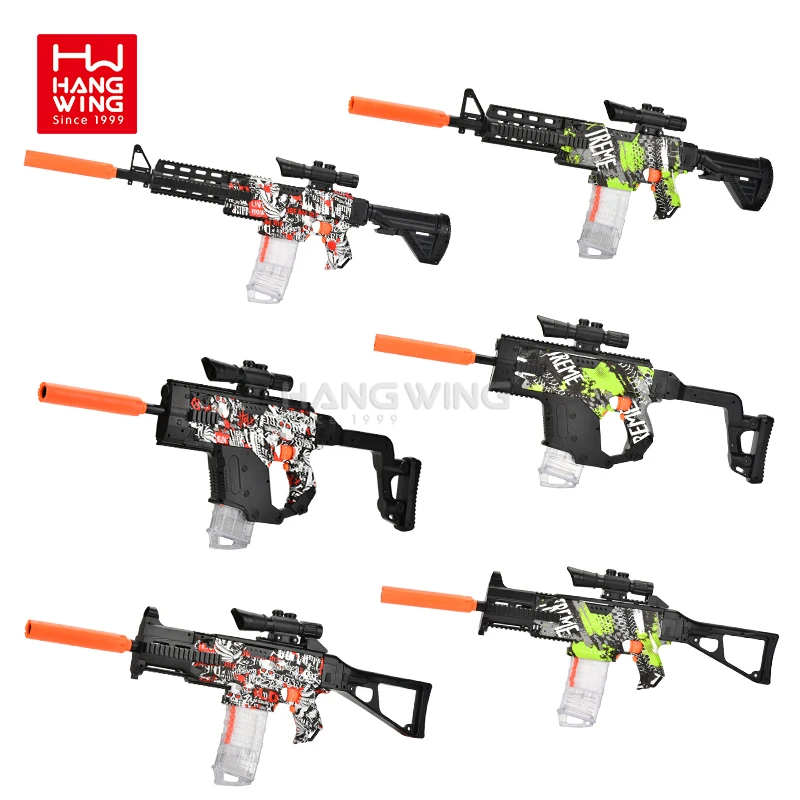 HW Electric Graffiti Luminous 416 Rifle Vector UMP Submachine Gun Repeating Soft Bullet Gun Outdoor Shooting Game Toy for Boys