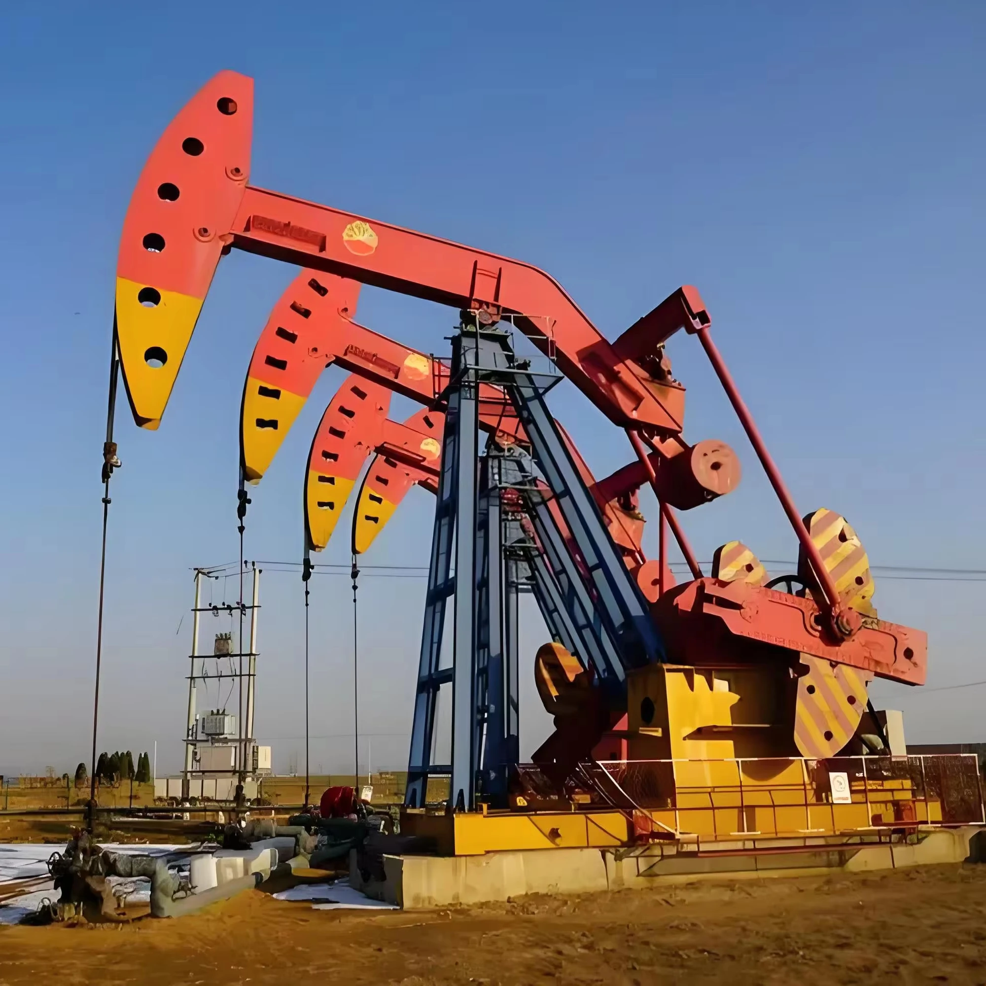 Double donkey head Crank weight balanced pumping unit