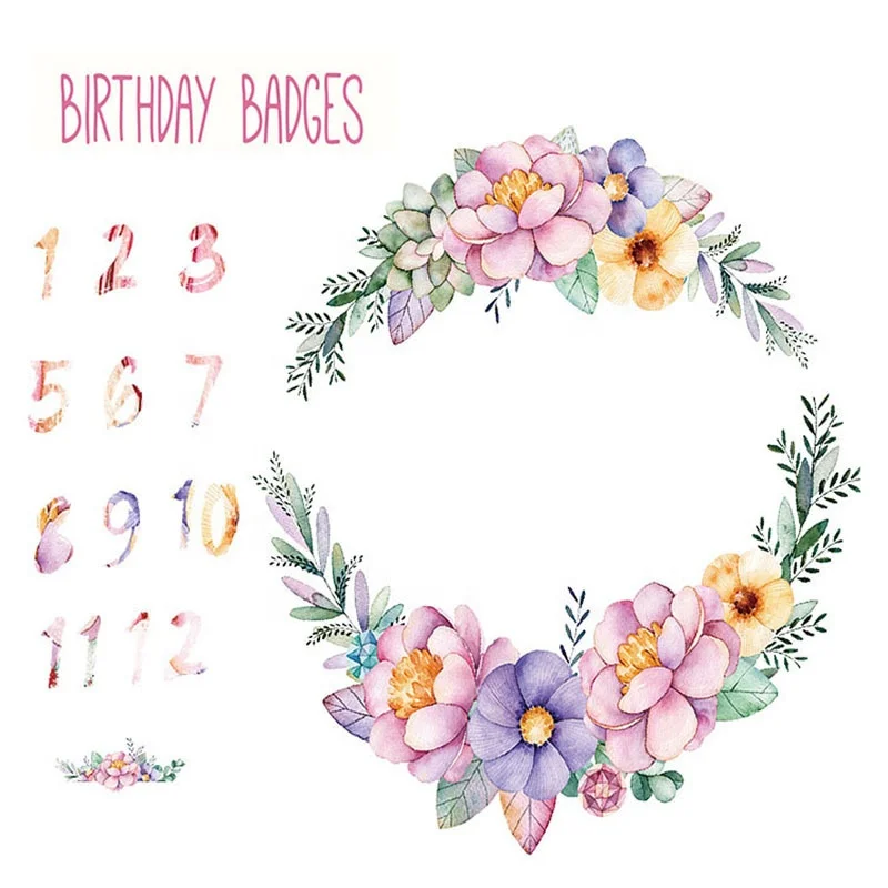 Baby Photo Blanket Props Cute Animals Style Month Milestone Baby Plush Doudou Super Soft Blanket For Toddler Boys Girls