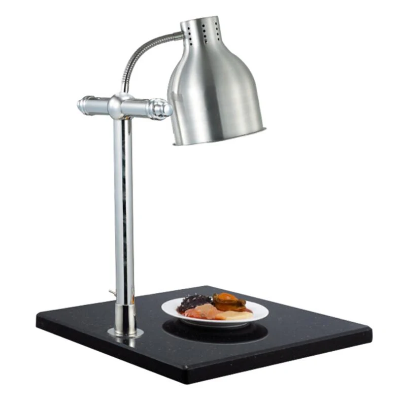 Commercial infrared table heat lamps stainless steel light to heat food in restaurant single silver food warmer with lamp