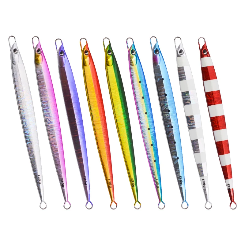 FUNADAIKO flat fall lead jig speed slow pitch jigging luminous fishing lure long metal jig lure metal