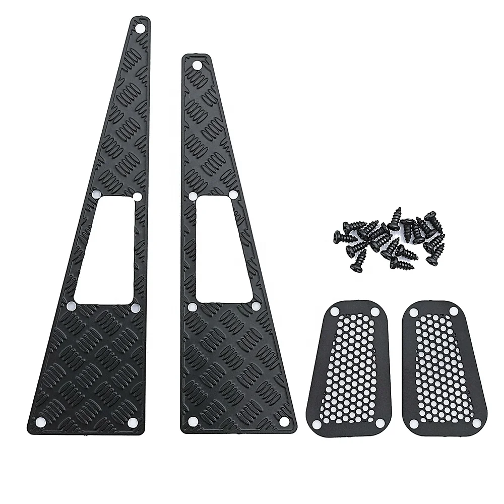 Advanced Metal Skid Plate Side Skirt Intake Grille Trim Tail Door Anti-Scratch Plate for 1/18 RC TRX4M Defender Spare Parts