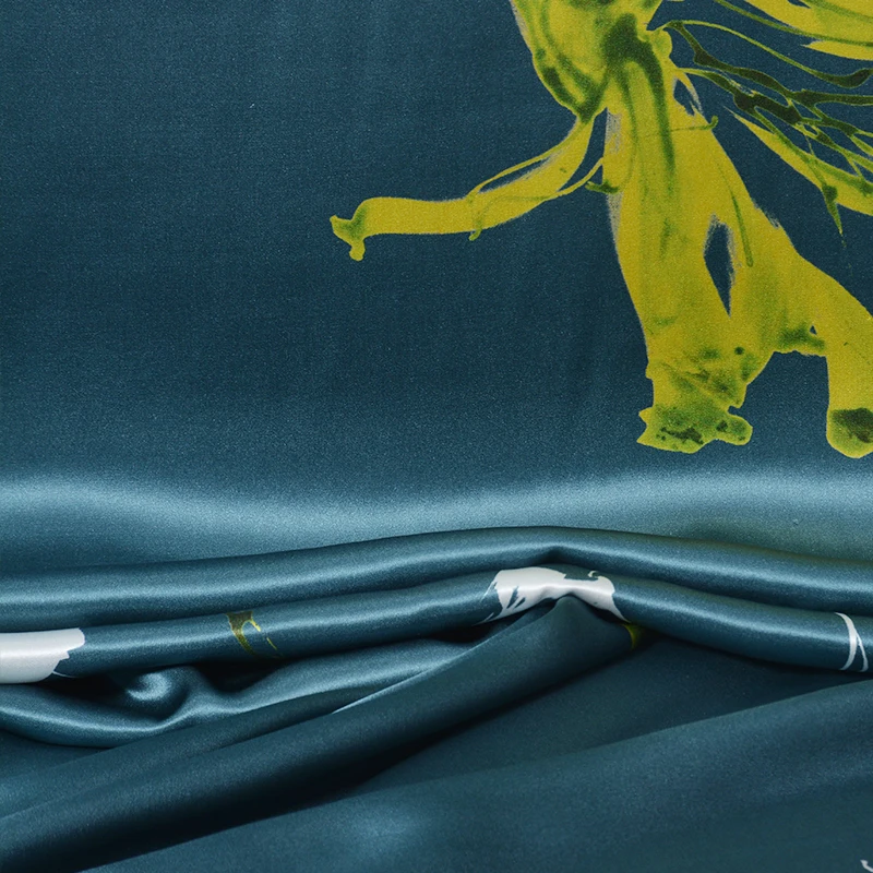 dubai Customized stain manufacturers Printed print floral satin Eco-Friendly 100 silk fabric with pattern for clothing