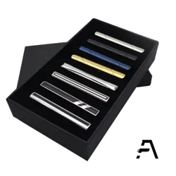 Набор мужских зажимов для галстука, 8 шт., для обычного галстука в подарочной коробке