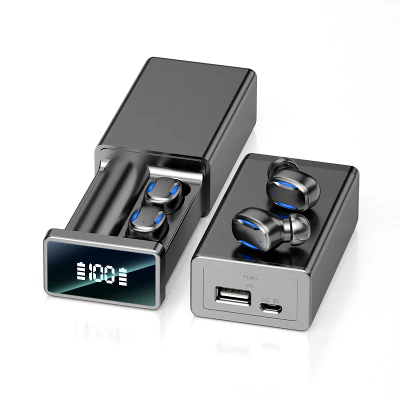 2023 Top Seller A22 Wireless Earphone Oem/odm Wireless 5.0 Tws Earbuds Led Display Power Bank Headset Microphone
