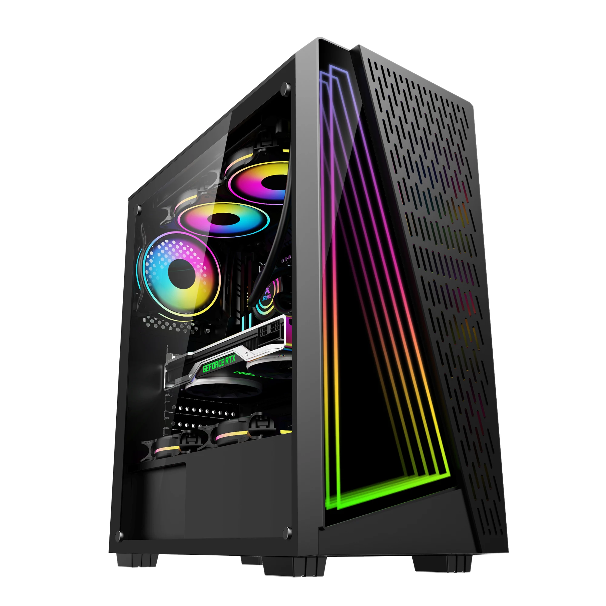 Игровые компьютерные Чехлы и башни из закаленного стекла с RGB-лентой ATX Gabinete для ПК
