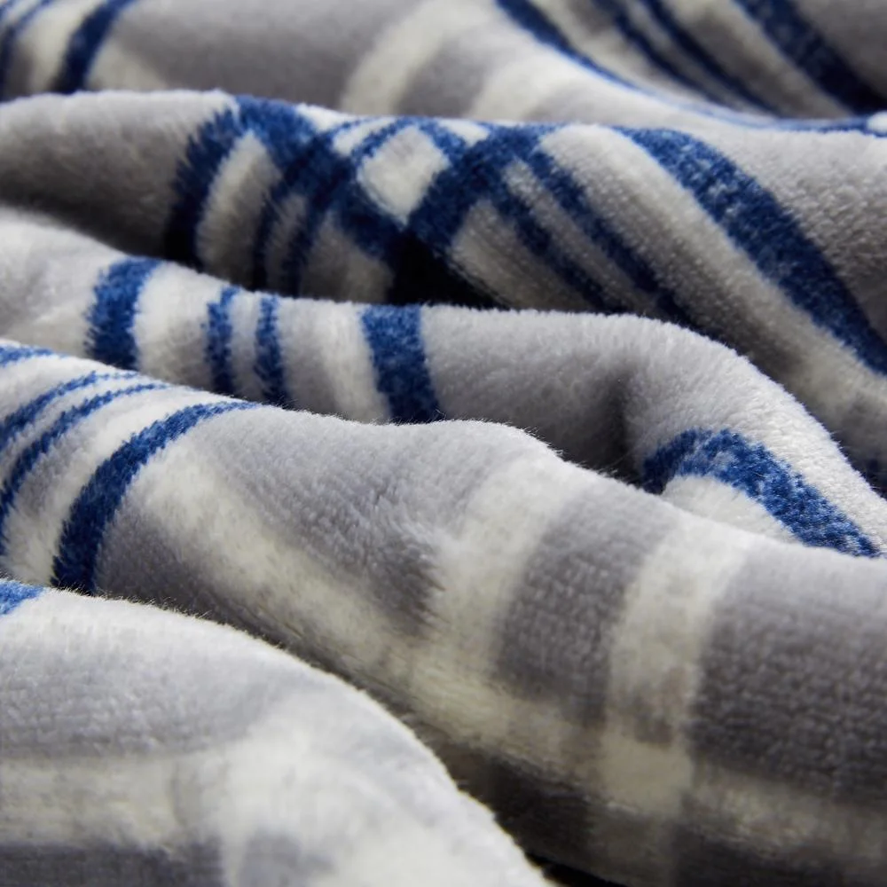 Merino Wool Blanket Plaid Fabrics Double Flannel Sherpa Queen Size Blanket For Winter