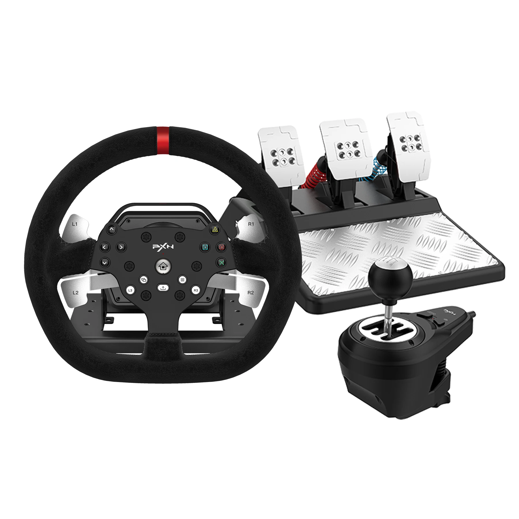 drive pro force feedback gaming steering racing wheel full set with pedals and shifter for xbox series, ps4, pc