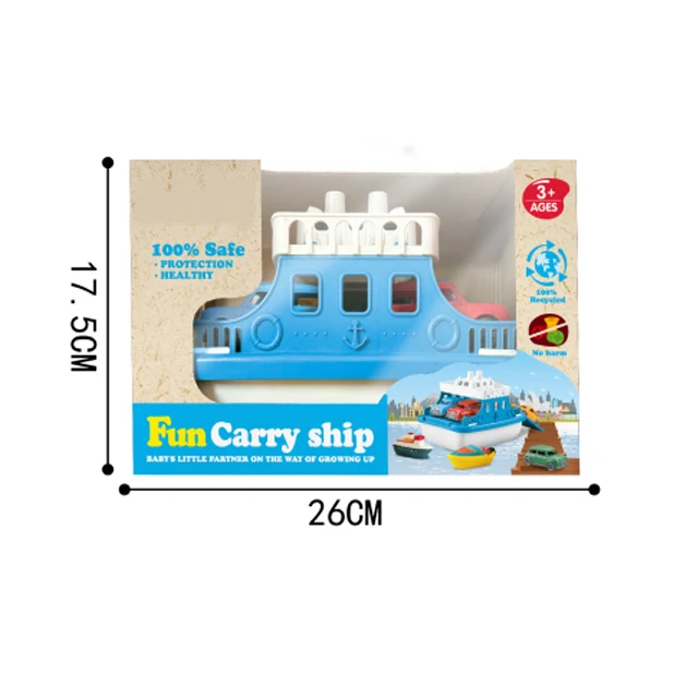 Hot sale carry ship floating boat other water toys set with slide car baby bathtub toys swimming pool outdoor