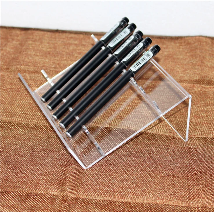 Pen&Brush Display Holder Clear Acrylic Ballpoint Pen Shelf Eyebrow Pencil Makeup Stands Racks Showcase Counter top organizer