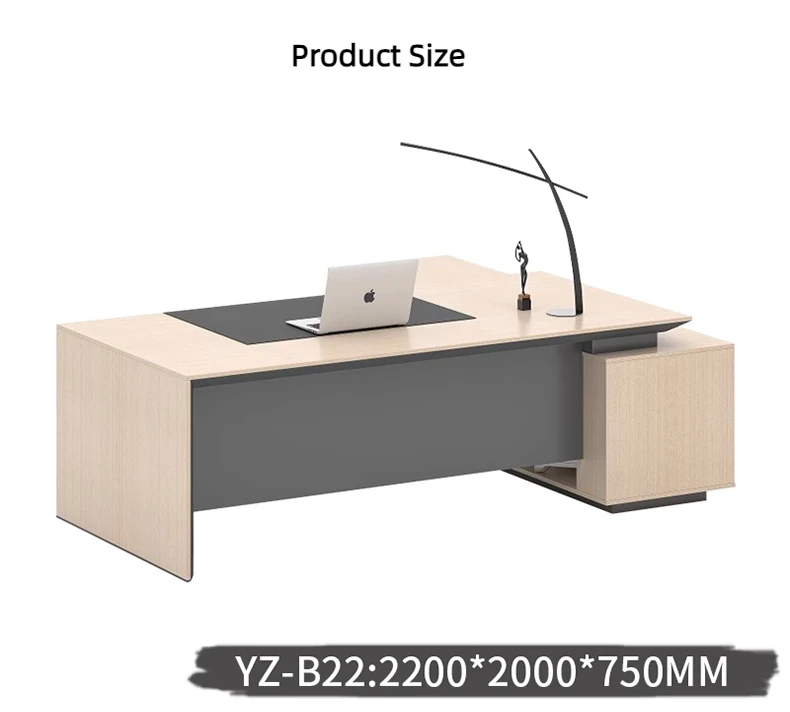 Modern Office Furniture L Shape MDF Melamine Wooden Manager Executive Desk