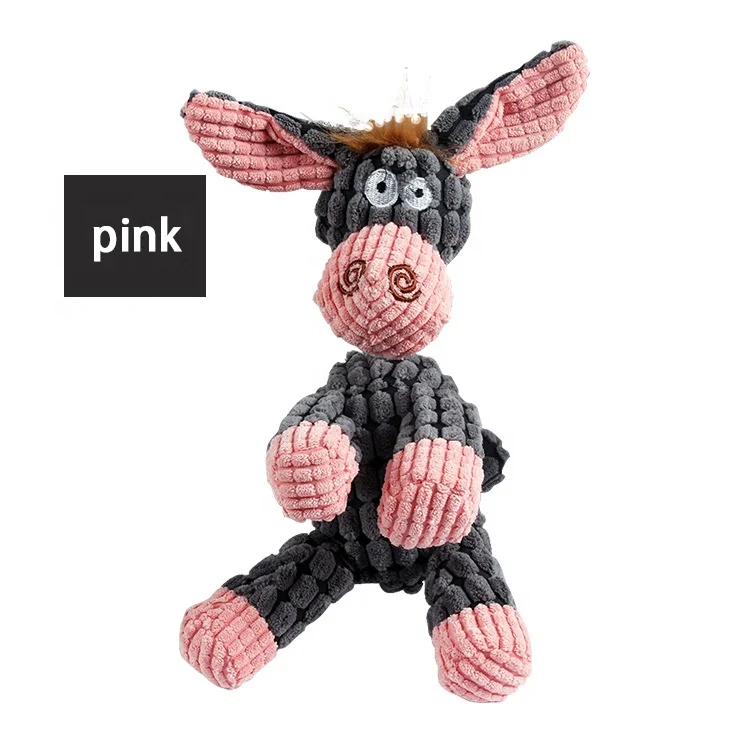 pet teething bite resistant corduroy plush toy dog plush toys interactive dog plushsqueaky dog toys