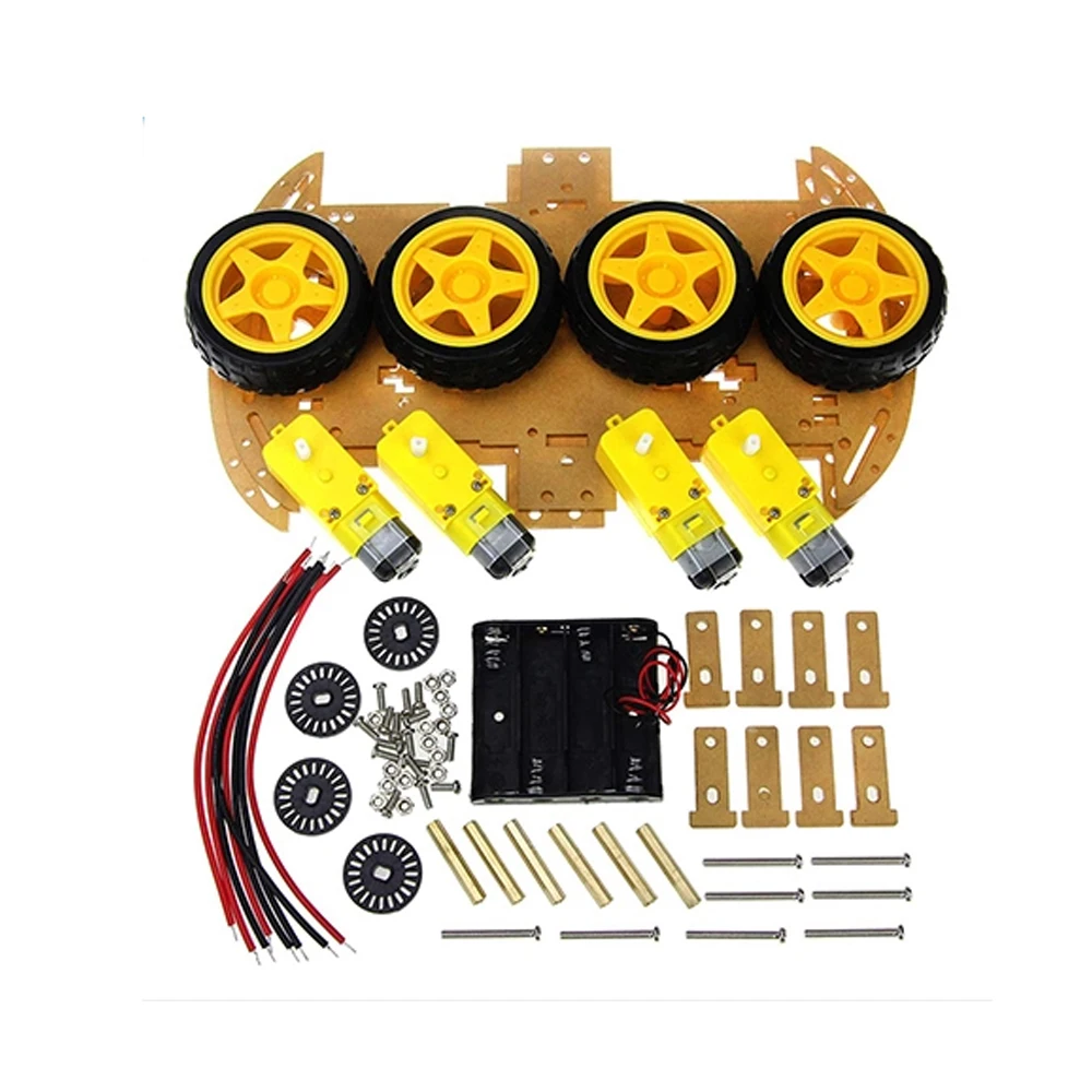 
Smart Car Kit 4WD Smart Robot Car Chassis Kits with Speed Encoder for Arduinos DIY Kit 