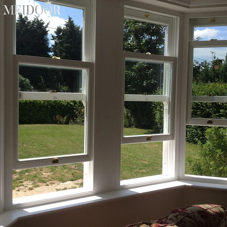 Custom impact hurricane window american triple pane Aluminum Glass black top hung window with screen Single Double Hung Windows