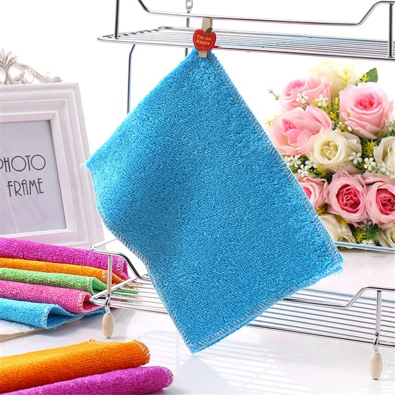 Bamboo Wood Fiber Kitchen Dish Cloth Towel Bamboo Fiber Dishwashing Cloth Kitchen Dishcloth Kitchen Cleaning Towel