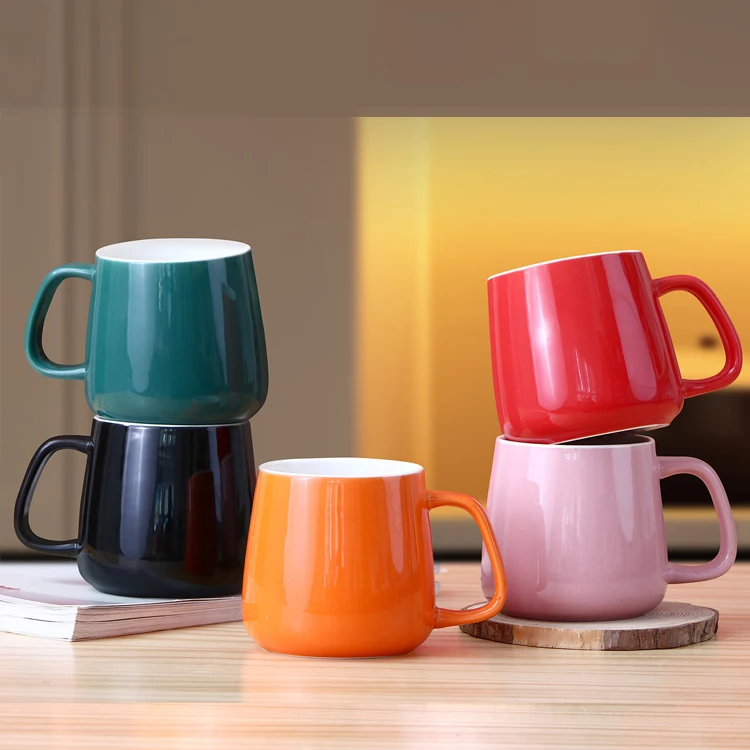 Personalized Warming Ceramic Mug with Handle - Porcelain Mug for Hot Drinks and Milk Custom Logo for Business Gifts