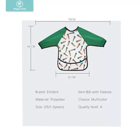 
Happyflute muti function baby eating aprons baby long sleeve bibs waterproof kids art painting for children with pockets 