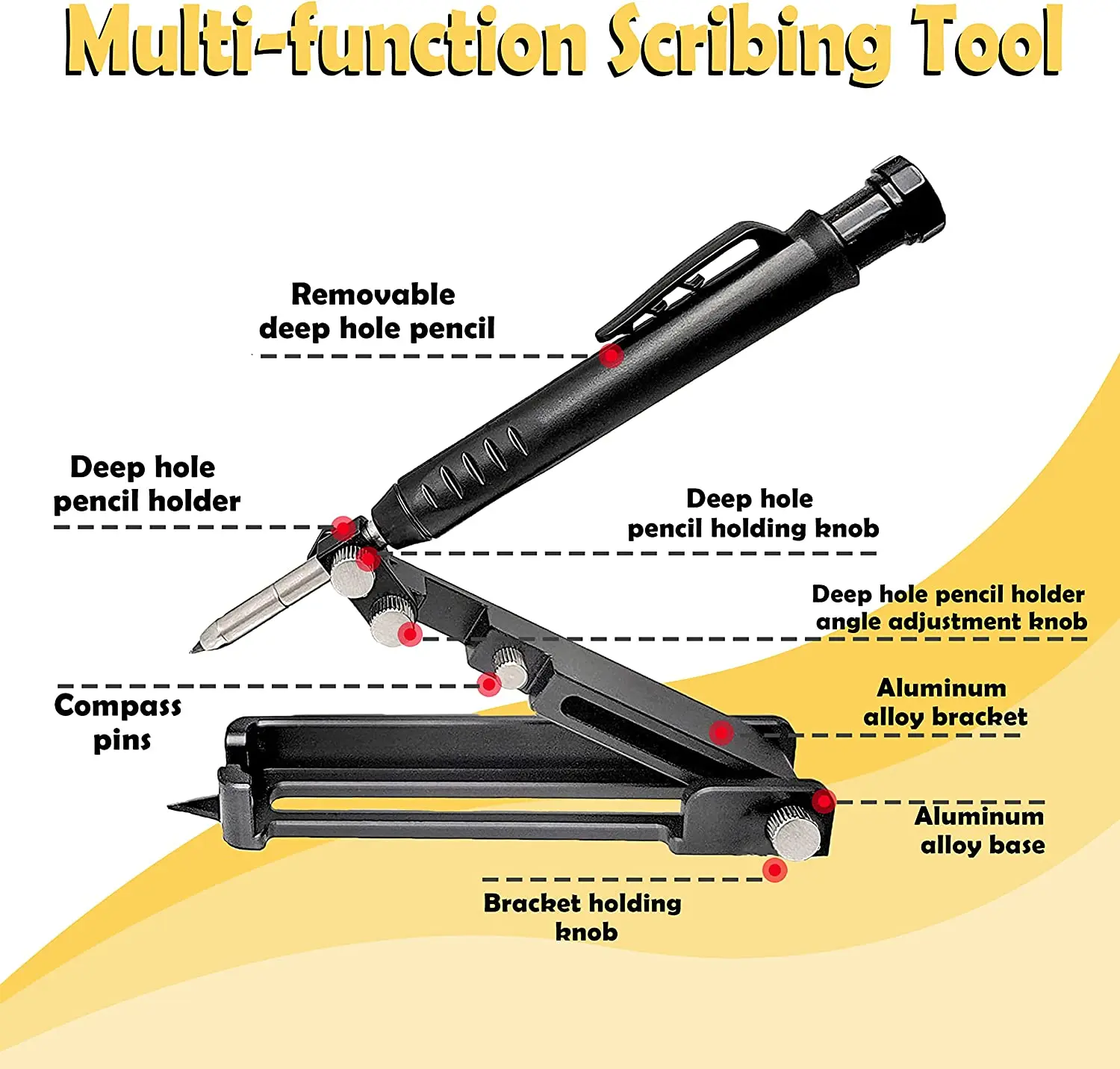 Hot sale Multi function Scribing Tool Profile Scribing Ruler Contour Gauge Doodle Line DIY Woodworking