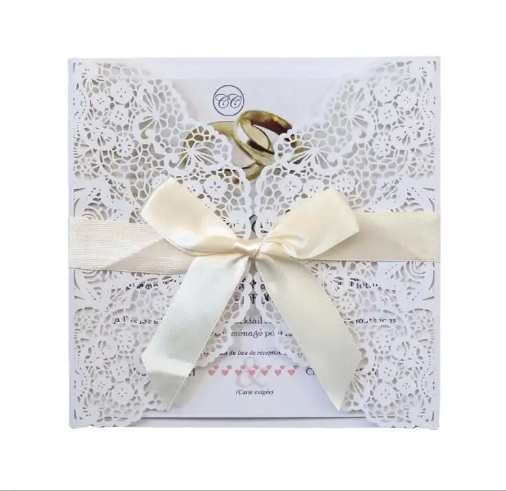 Новейшая розовая карманная Складная пригласительная открытка 15*15 см с лазерной резкой, элегантный дизайн, открытки для помолвки