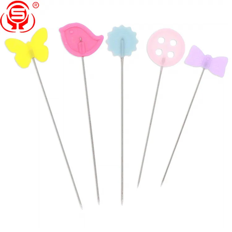 
Wholesale 500 Pcs Flat Button and Flower Head Pins / Straight Pins / Quilting Pins with Cases 