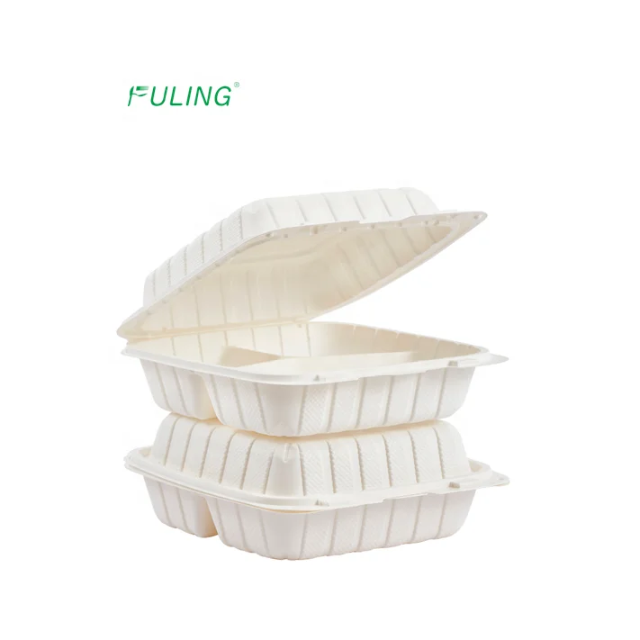 8x8 to go boxes 3 division bento box foam food container disposable 3 compartment container