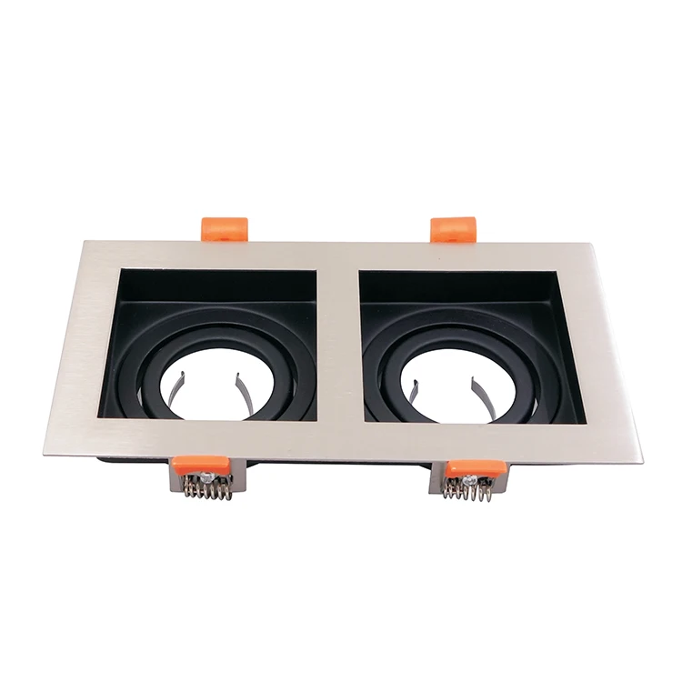 Black White 2 Head Down Light Housing GU10 Spotlight Module Recessed GU10 MR16 Ceiling Downlight Frame For Indoor