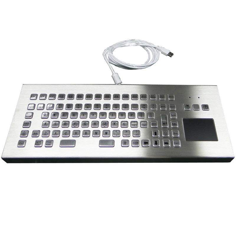 High Quality Rugged  Industrial Metal Desktop Keyboard with Trackpad Mouse