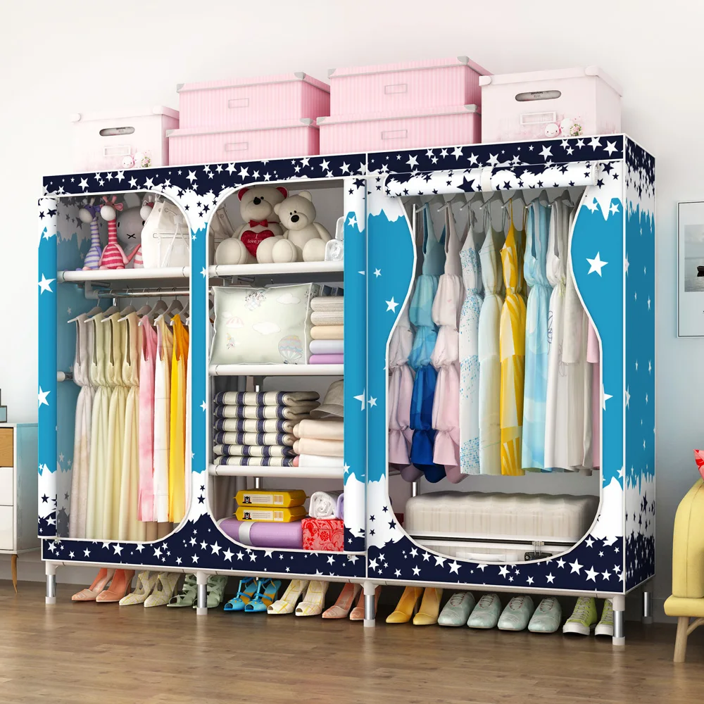 Труба Ткань Шкаф для хранения Организатор оцинкованная сталь молния-смываемая 19 мм 208 см ширина мебель спальни