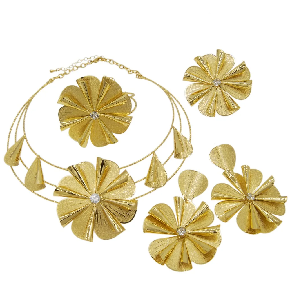 Zhuerrui Nigerian Collar Neck Jewelry Sets Choking Gold Necklace  Women Jewellery Sets Dubai Gold Bridal Jewelry Set HS2201430