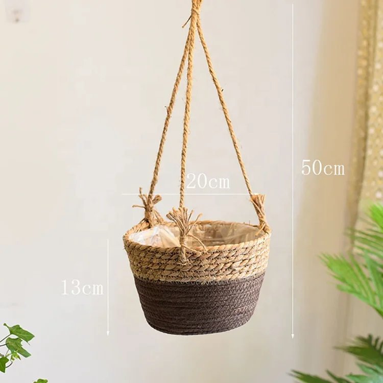 Basket Plant Pots Hanging Woven Wall Basket Decor Hanging Pots for Plants Indoor