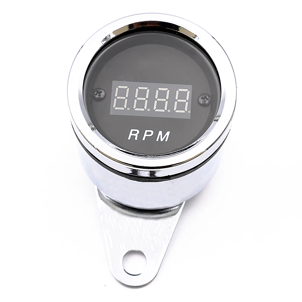 Factory cheap price motorcycle round RPM electrochromism led digital display tachometer
