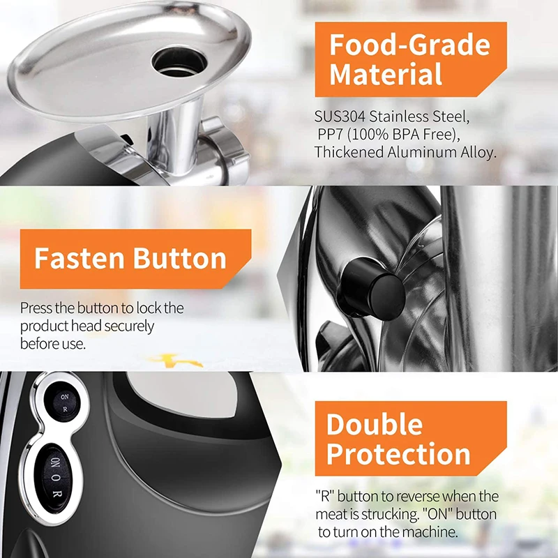 Electric Meat Grinder Factory OEM/ODM, Multifunctional Portable Home Appliances Food Processor Sausage Stuffer and Grinder