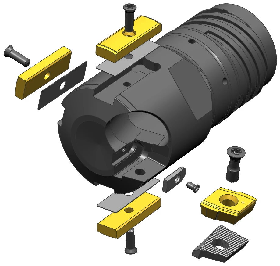 BTA Deep Hole Drill Bit High Efficiency Customized BTA Drill Head With PCD Ripped For CNC Machine