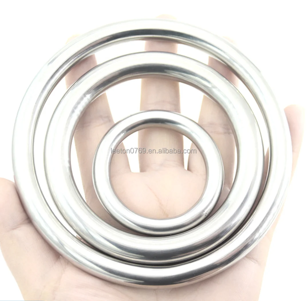 Stock supply strong full sizes 304 stainless steel seamless O ring buckle